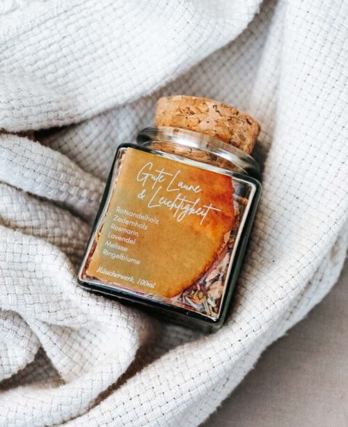 Räucherwerk, Gute Laune & Leichtigkeit, Rotsandelholz, Zedernholz, Rosmarin, Lavndel, Melisse, Ringelblume
