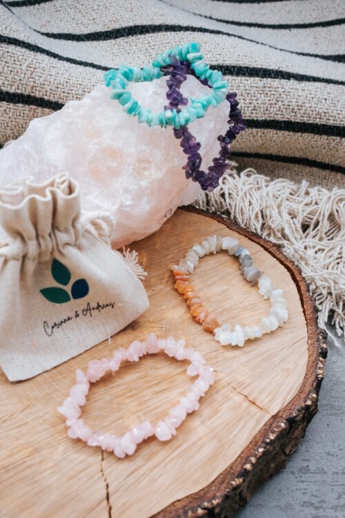 Armband Rosenquarz, Amazonit,0 Spiritueller Schmuck