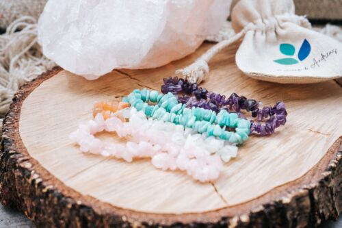 Armband Rosenquarz, Amazonit, Spiritueller Schmuck