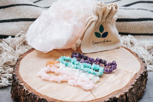 Armband Rosenquarz, Amazonit, Spiritueller Schmuck