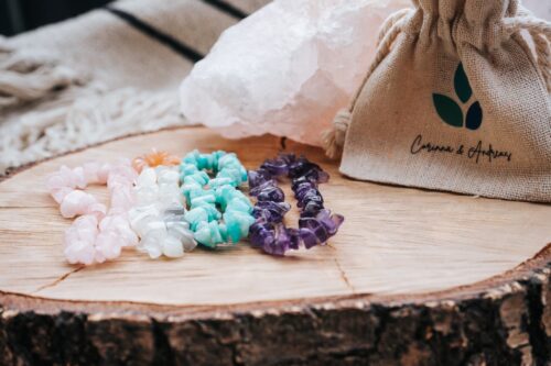 Armband Rosenquarz, Amazonit, Spiritueller Schmuck