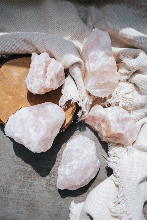 Kristall-Set Rosenquarz: Elektrosmog Abschirmung