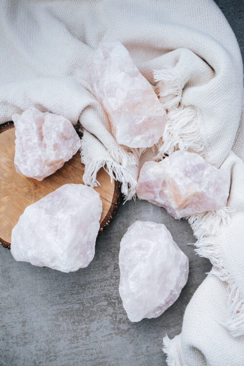 Kristall-Set Rosenquarz: Elektrosmog Abschirmung