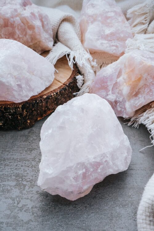 Kristall-Set Rosenquarz: Elektrosmog Abschirmung