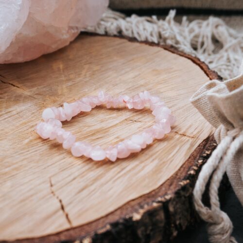 Rosenquarz Splitter Armband