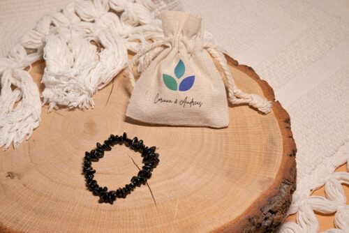 Schwarzer Turmalin Splitter Armband