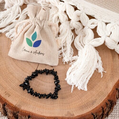 Schwarzer Turmalin Splitter Armband