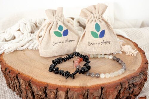 Schwarzer Turmalin Splitter ArmbandMondstein Armband Spiritueller Schmuck